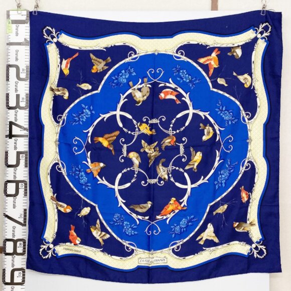 Hermès Blue Hermes La Cle des Champs Silk Scarf Scarves - Picture 1 of 4